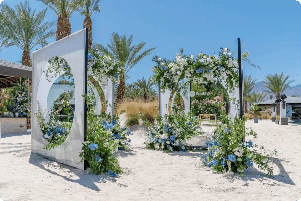 A plant based photo booth at Coachella hosted by Spotify