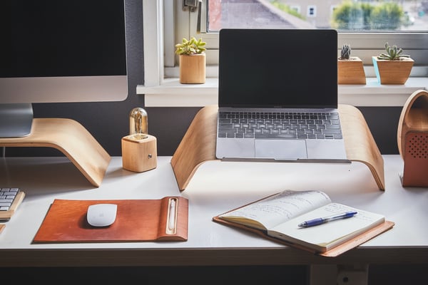 Organized desk with no clutter