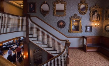 Historic paintings hung at the Stanley Hotel
