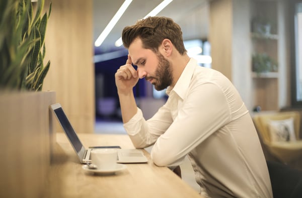 stressed and frustrated employee