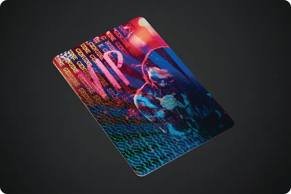 a holographic event badge by pcnametag