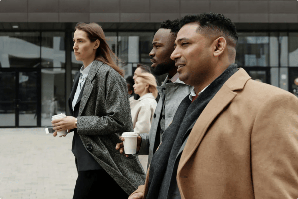 attendees walking together on an event scavenger hunt