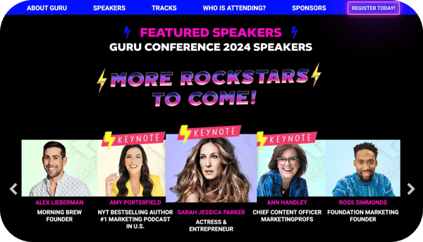 Guru 2024 website featured speakers