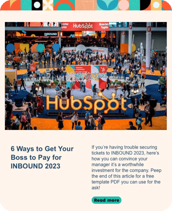 A "convince your boss" email from HubSpot for their annual INBOUND conference.
