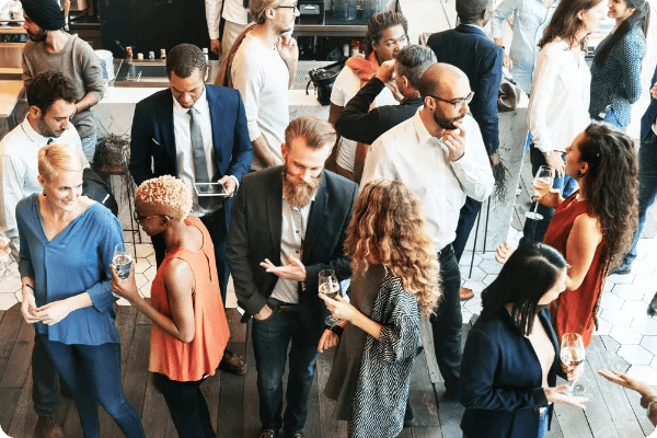 start an event planning company networking event attendees gather for conversation