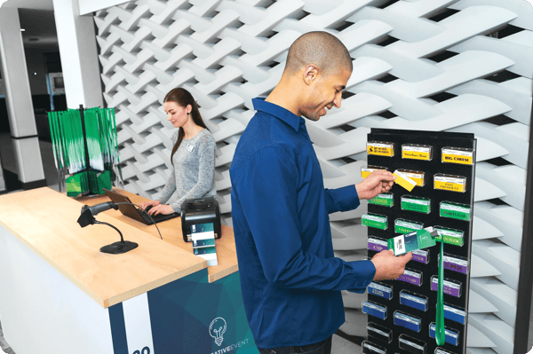 Provide a badge ribbon wall at registration to help attendees connect and show off their unique personalities