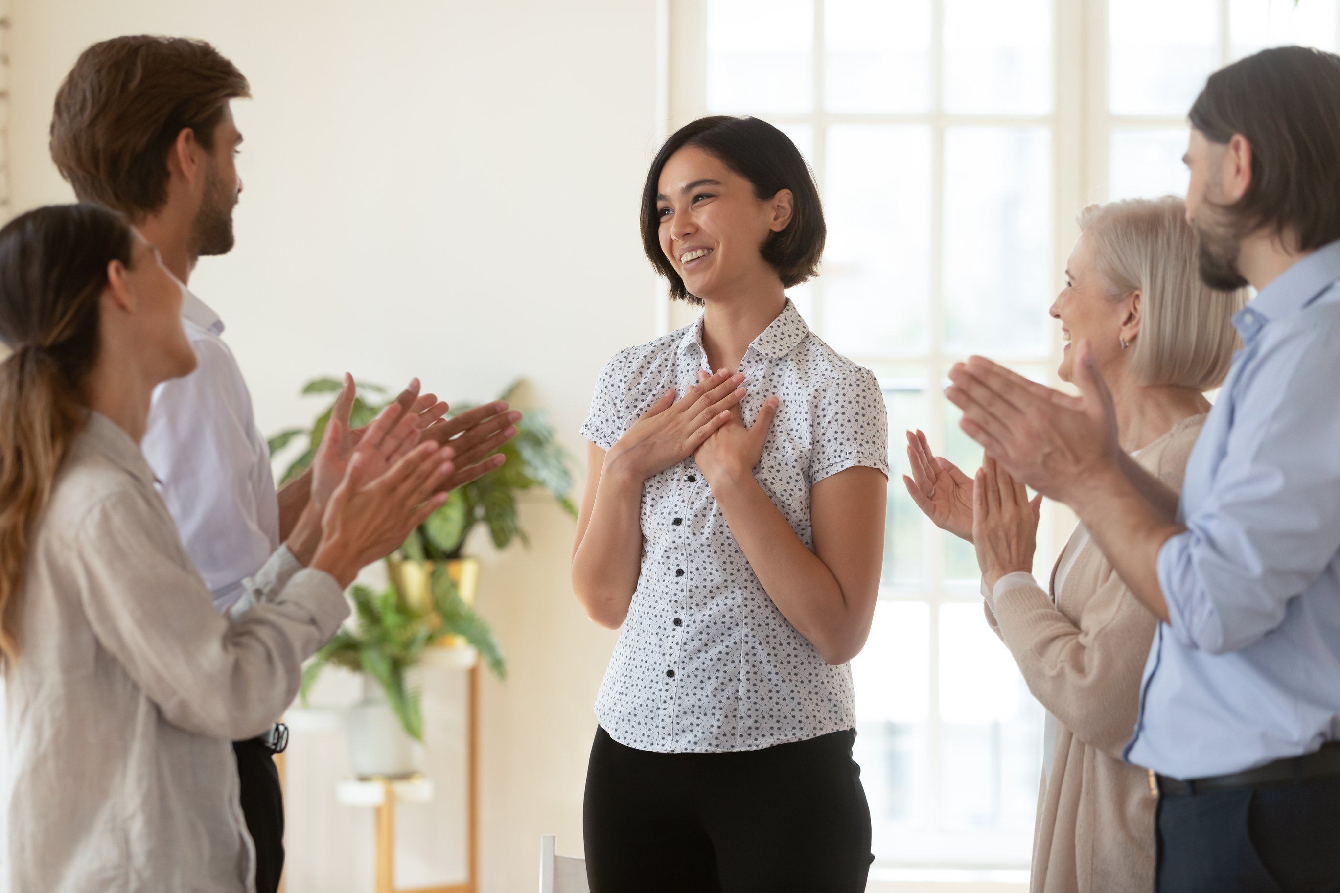 team shows appreciation to colleague