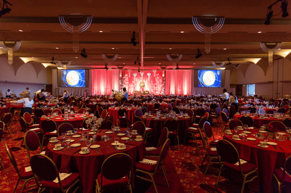 Inside of the banquet hall at Monona Terrace in Madison, Wisconsin