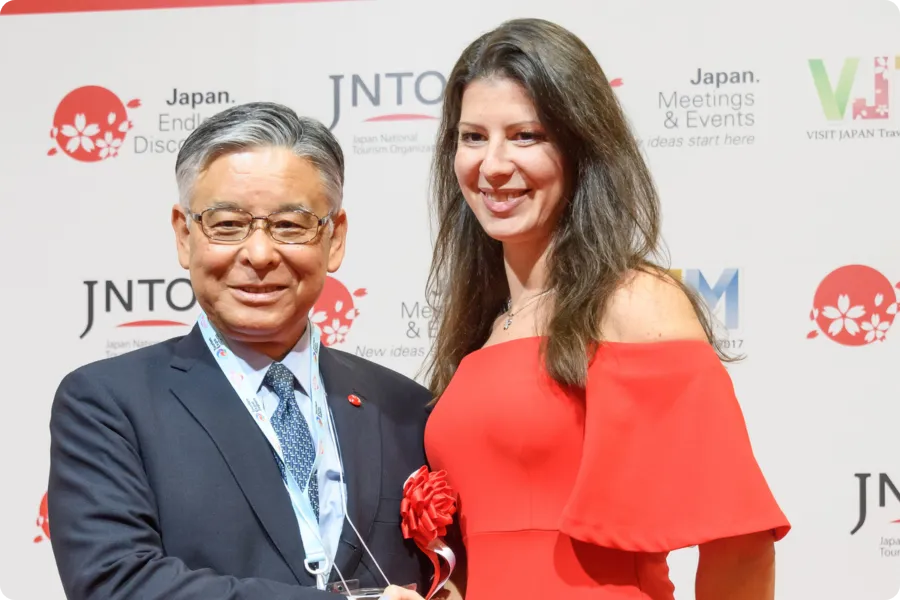 Andrea Puizina with Ryoichi Matsuyama, Chairman of Japan National Tourism Organization 2017