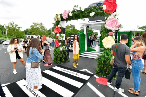 an outdoor maze brand activation by Sephora