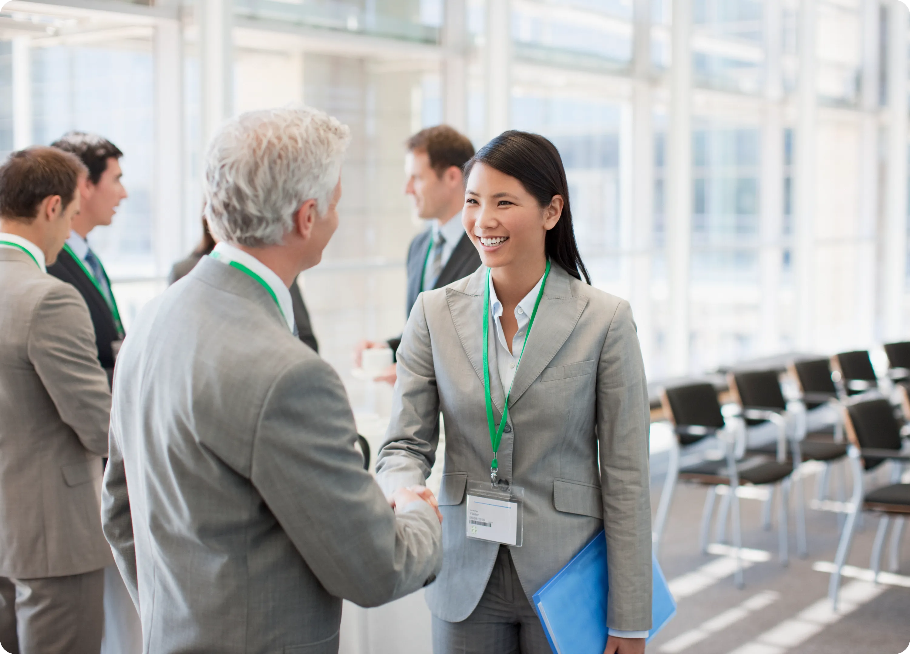 business professionals meet at an event planning networking event