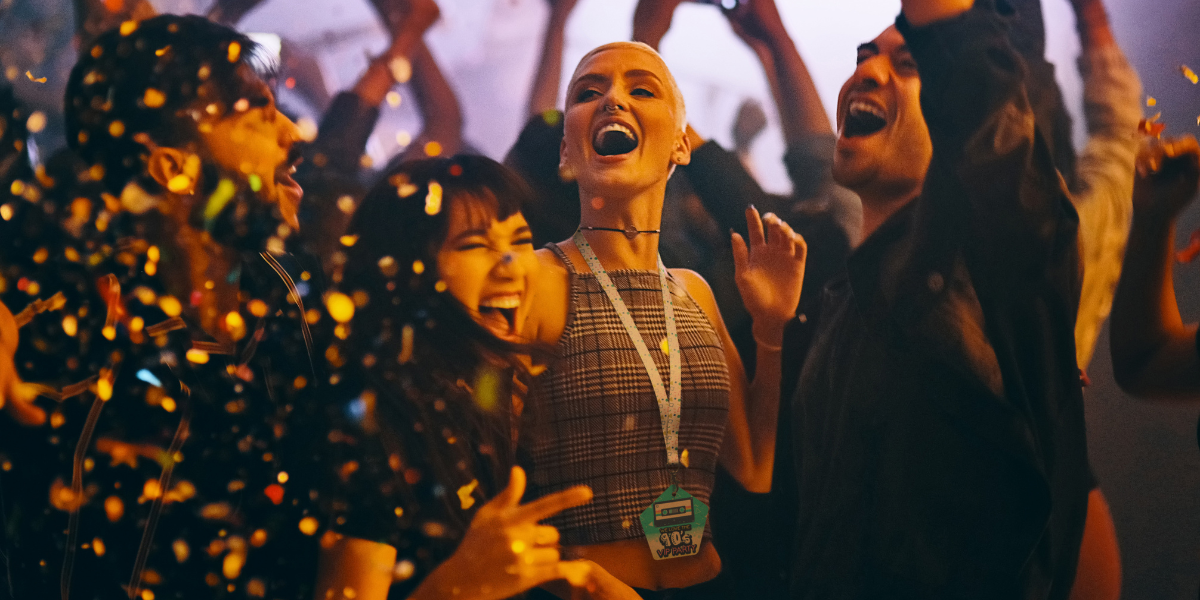 attendees dance at an experiential event afterparty