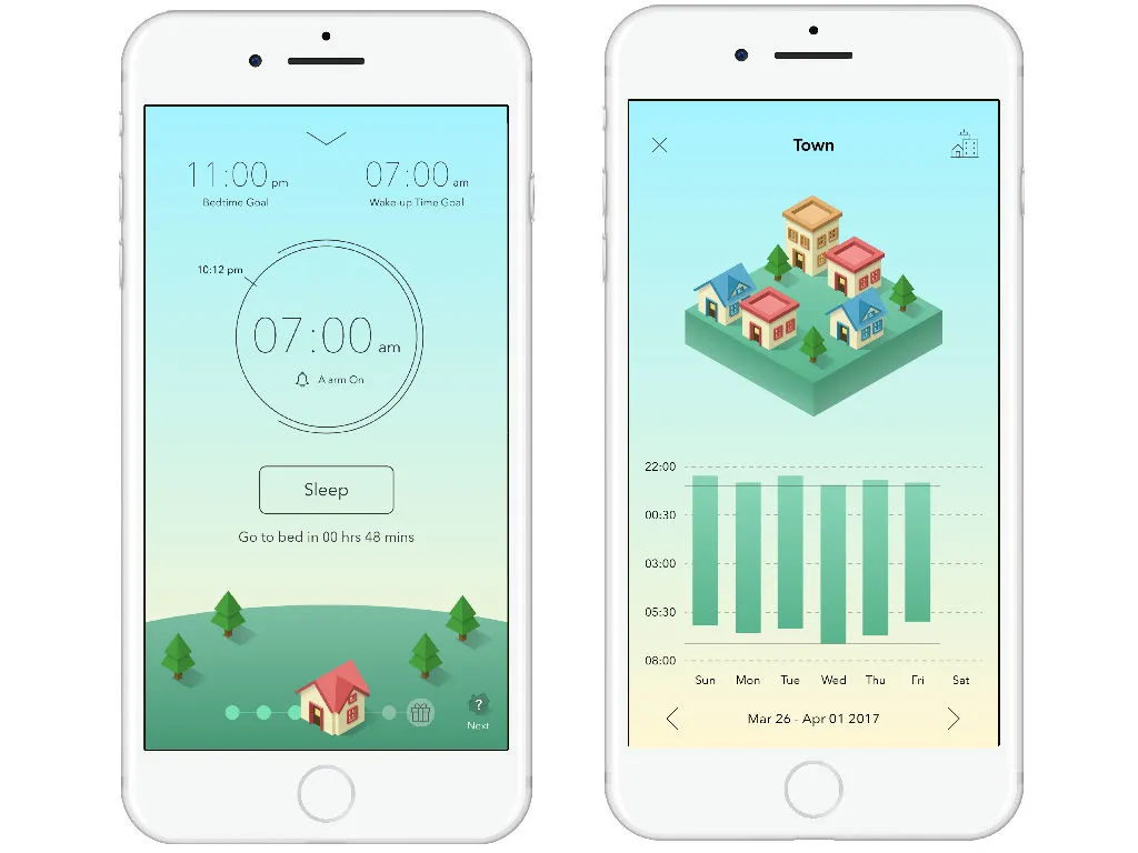 SleepTown App for Healthy Sleep Habits