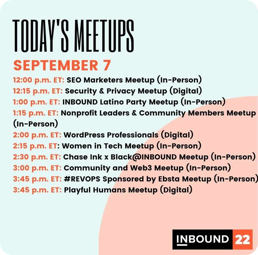 HubSpot social media post event agenda